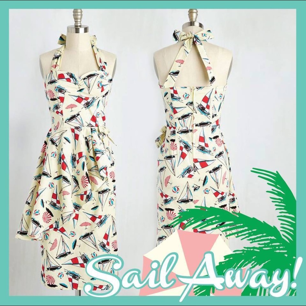 NWT Bettie Page Tiki Faux Sarong Hilo Honey Dress